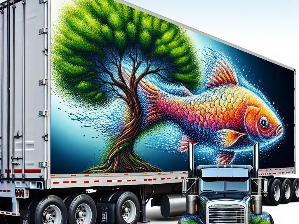 A Fish and a Tree Semi Truck Transportation