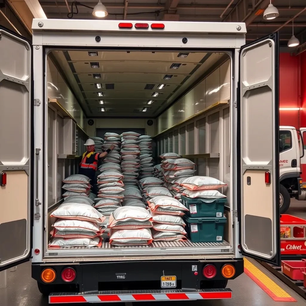 How are fillet of fish transported in trucking