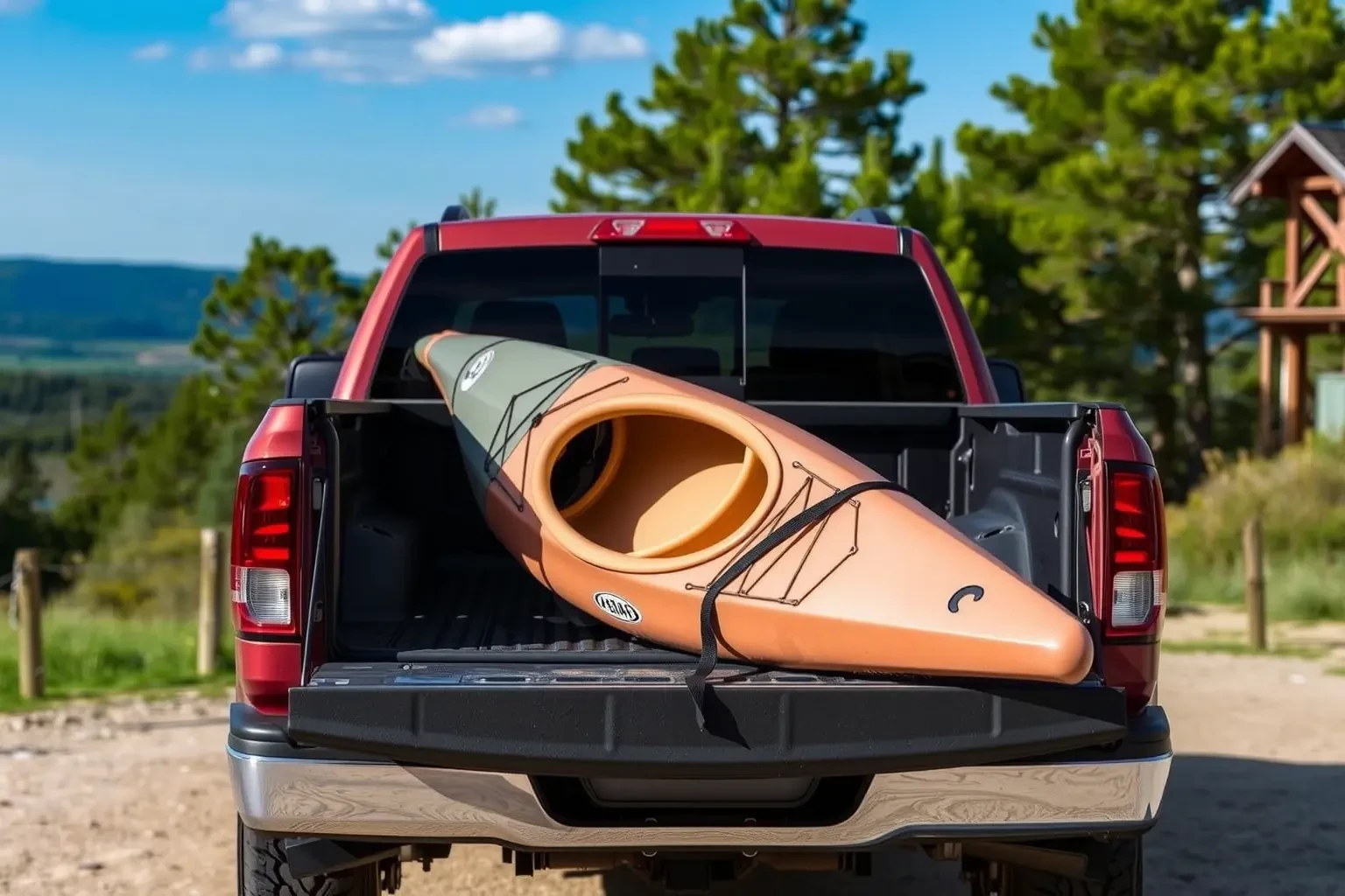How do you transport a kayak in a pickup truck