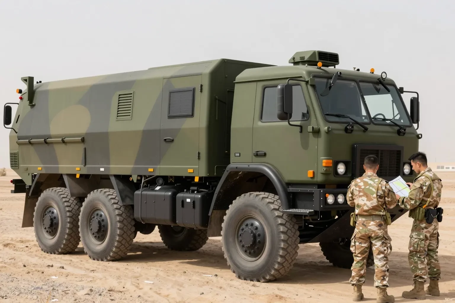 How many men in a transport truck army